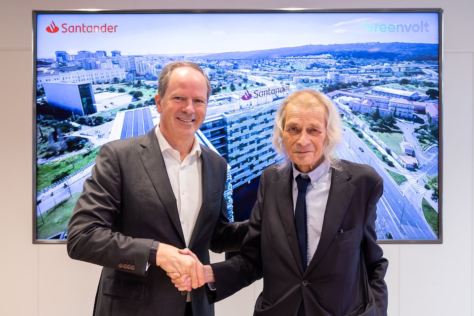 Pedro Castro e Almeida, CEO do Santander Portugal e João Manso Neto, CEO do Grupo Greenvolt