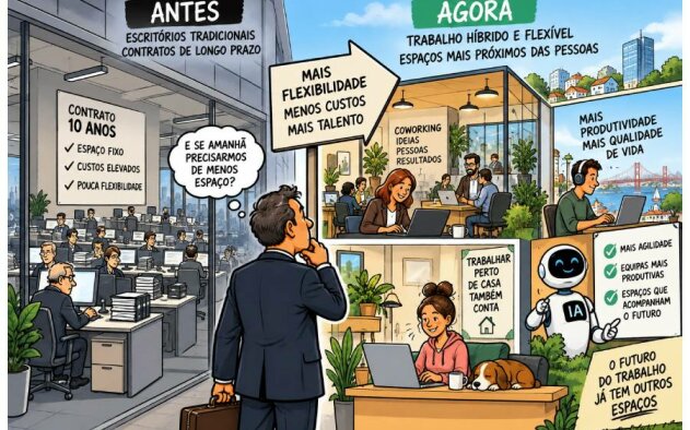 IA leva empresas a procurar escritórios mais flexíveis e reduz compromissos de longo prazo