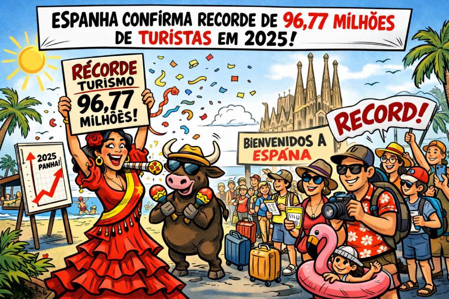 Crescimento do turismo leva Espanha a novo máximo histórico em 2025