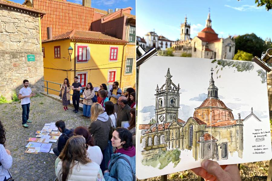 Sketch urbano e caminhada por Amarante