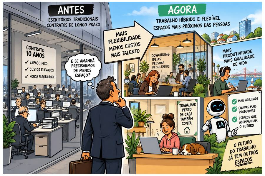 IA leva empresas a procurar escritórios mais flexíveis e reduz compromissos de longo prazo
