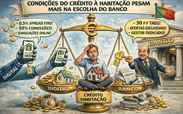 Condições do crédito à habitação pesam mais na escolha do banco em Portugal - estudo