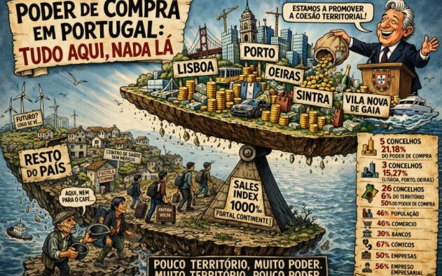 Cinco concelhos concentram mais de 20% do poder de compra em Portugal