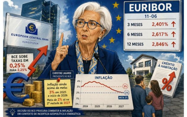 Subida dos juros do BCE reforça pressão sobre Euribor e crédito à habitação