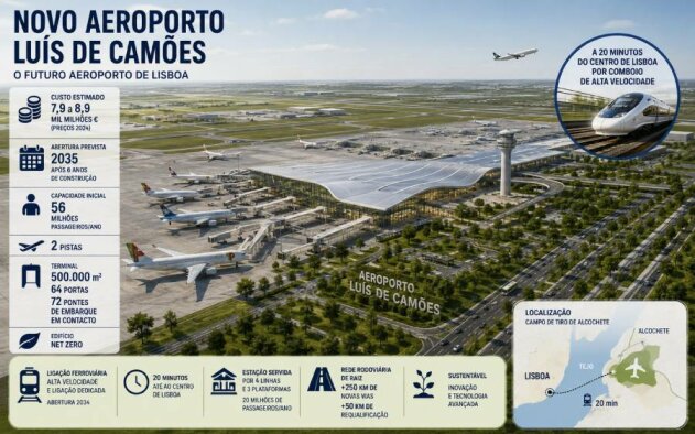 Novo Aeroporto Luís de Camões vai custar até nove mil milhões de euros e abre em 2035