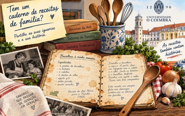 Tem um caderno de receitas de família guardado numa gaveta? A Universidade de Coimbra quer conhecer essas iguarias e a sua história